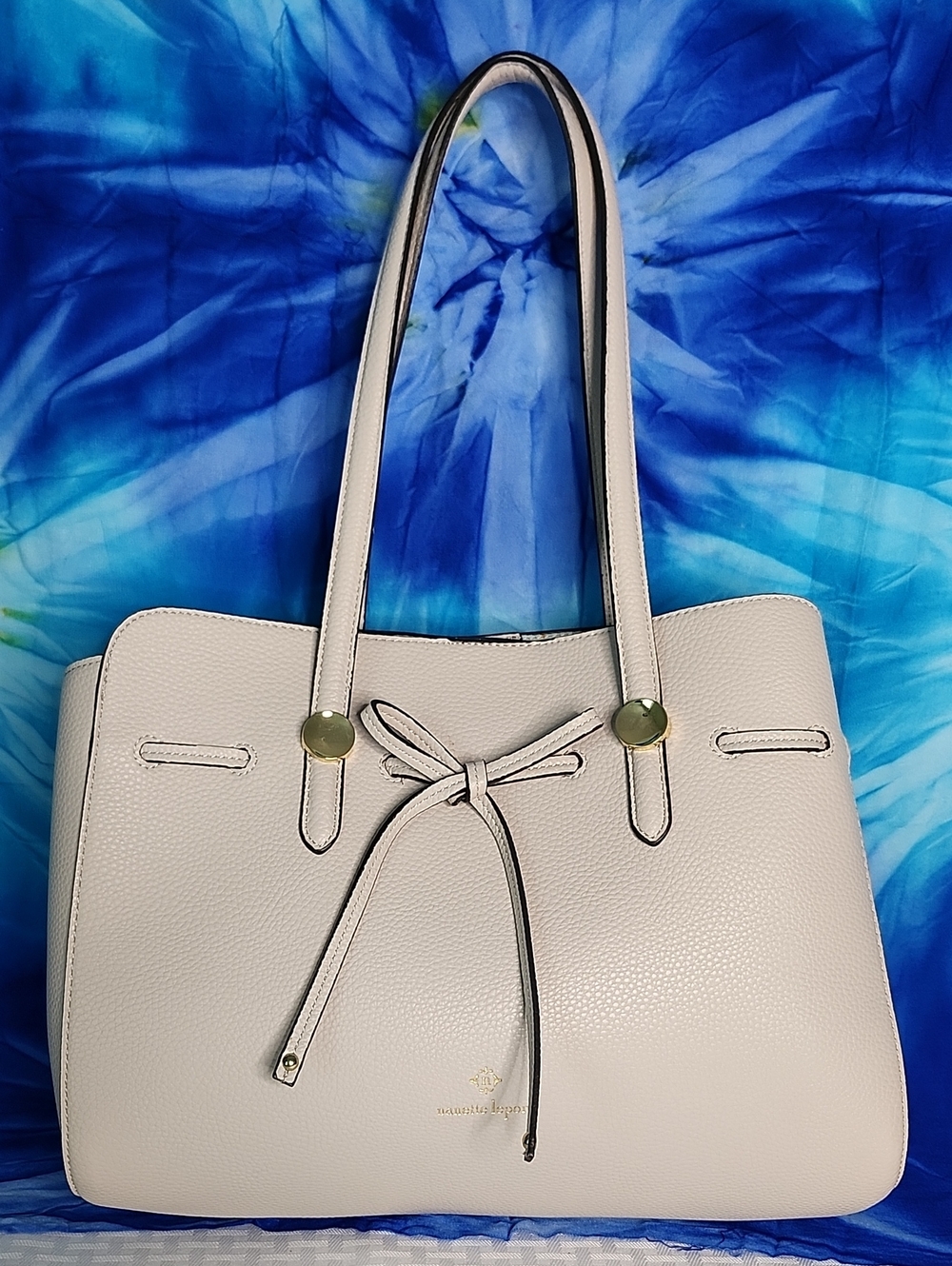 Nanette Lepore Cream Shoulder Bag Bow & Card Case Wallet NEW